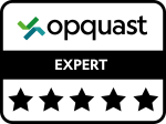Badge Opquast - niveau expert - 5 étoiles sur 5